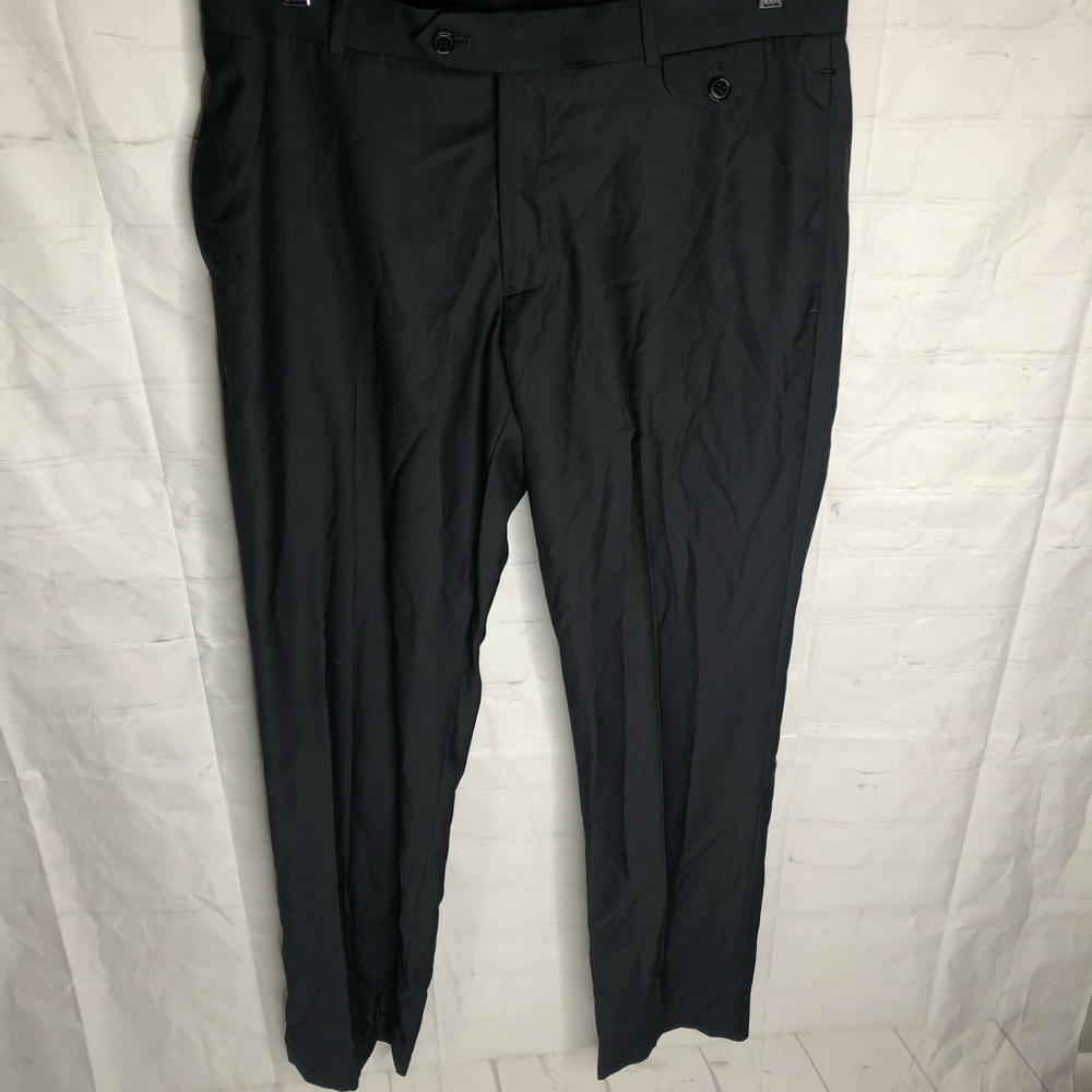 Bar III Men's Slim Fit Polyester Blend Flat Front Dress Pants 34 x 32 Dark Grey